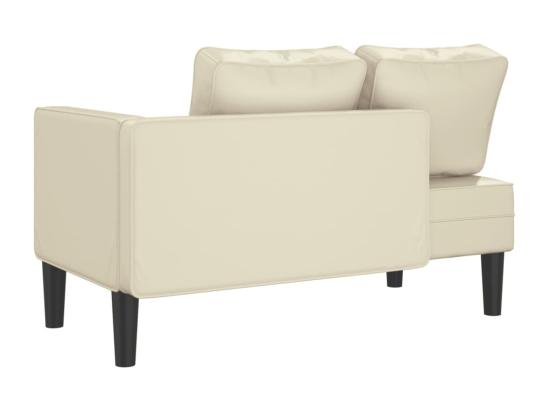 Vente Unique Prolenta Premium - Chaise Longue Avec Coussins Crème Similicuir