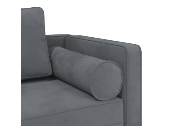Vente Unique Prolenta Premium - Chaise Longue Avec Coussins Gris Foncé Velours