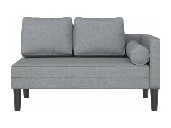 Vente Unique Prolenta Premium - Chaise Longue Avec Coussins Gris Clair Tissu