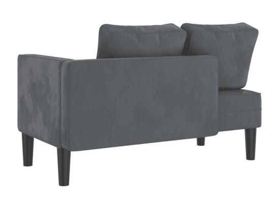 vente unique Prolenta Premium - Chaise longue avec coussins gris foncé velours