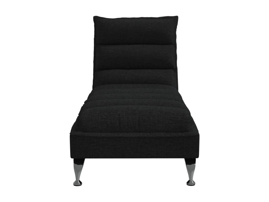 Vente Unique Prolenta Premium - Chaise Longue Avec Coussins Noir Tissu