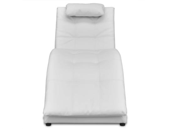 Vente Unique Prolenta Premium - Chaise Longue Avec Oreiller Blanc Similicuir