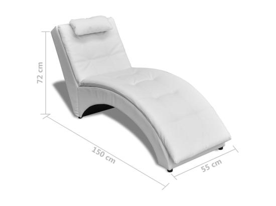 Vente Unique Prolenta Premium - Chaise Longue Avec Oreiller Blanc Similicuir