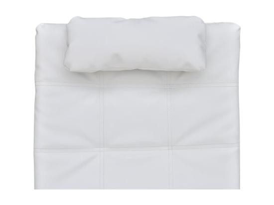 vente unique Prolenta Premium - Chaise longue avec oreiller Blanc Similicuir