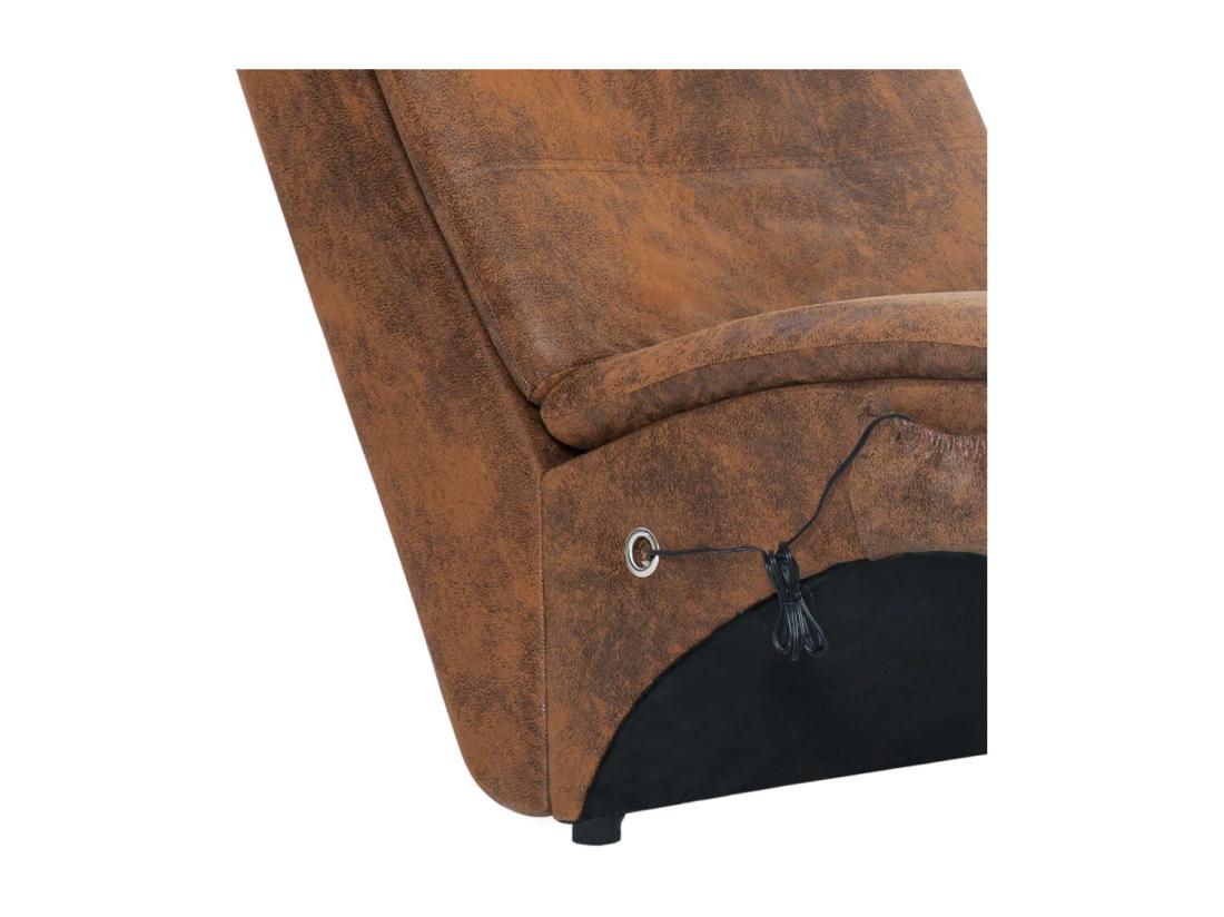 Vente Unique Prolenta Premium - Chaise Longue De Massage Avec Oreiller Marron Similicuir Daim
