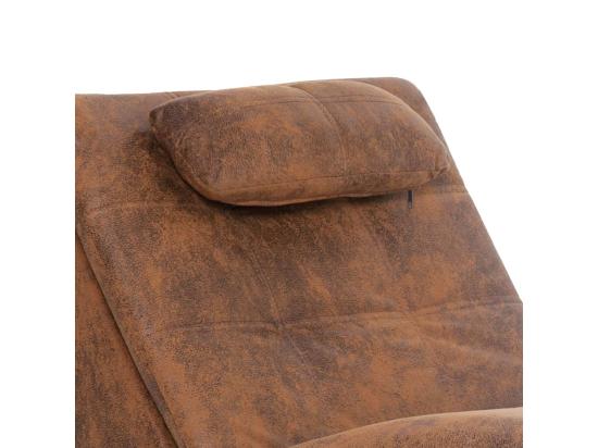 Vente Unique Prolenta Premium - Chaise Longue De Massage Avec Oreiller Marron Similicuir Daim