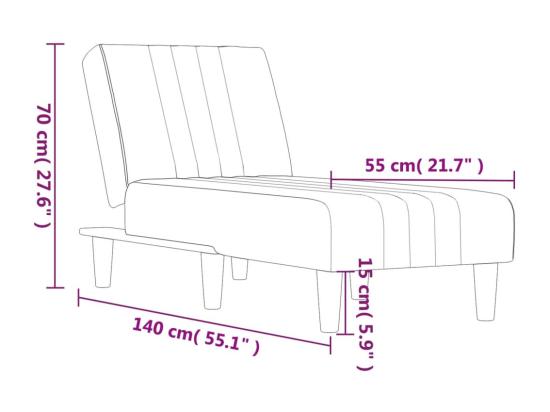 Vente Unique Prolenta Premium - Chaise Longue Gris Foncé Tissu