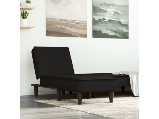 Vente Unique Prolenta Premium - Chaise Longue Noir Velours