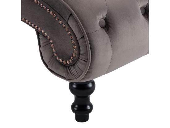 Vente Unique Prolenta Premium - Chaise Longue Velours Gris