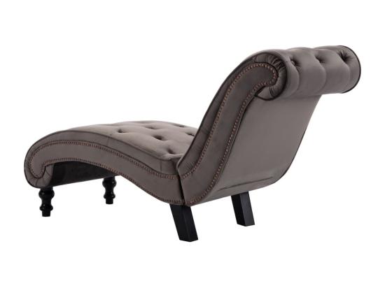 vente unique Prolenta Premium - Chaise longue Velours Gris
