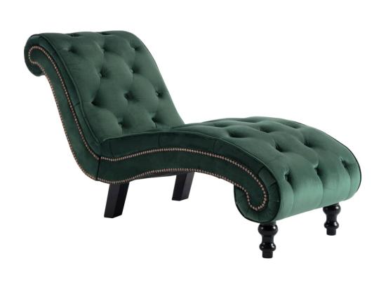 Vente Unique Prolenta Premium - Chaise Longue Velours Vert