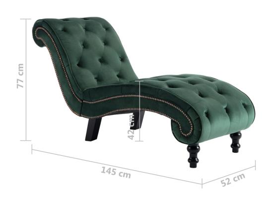vente unique Prolenta Premium - Chaise longue Velours Vert