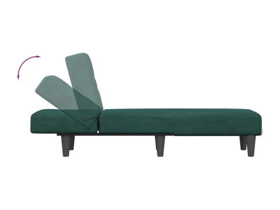 Vente Unique Prolenta Premium - Chaise Longue Vert Foncé Velours