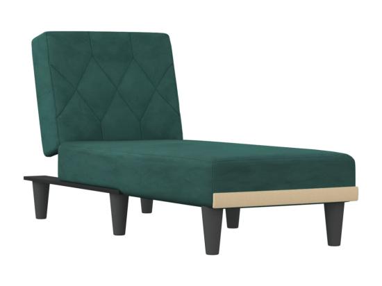 vente unique Prolenta Premium - Chaise longue vert foncé velours
