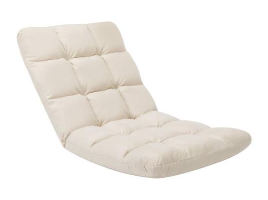 Vente Unique Prolenta Premium - Chaise Pliable De Sol Crème Microfibre