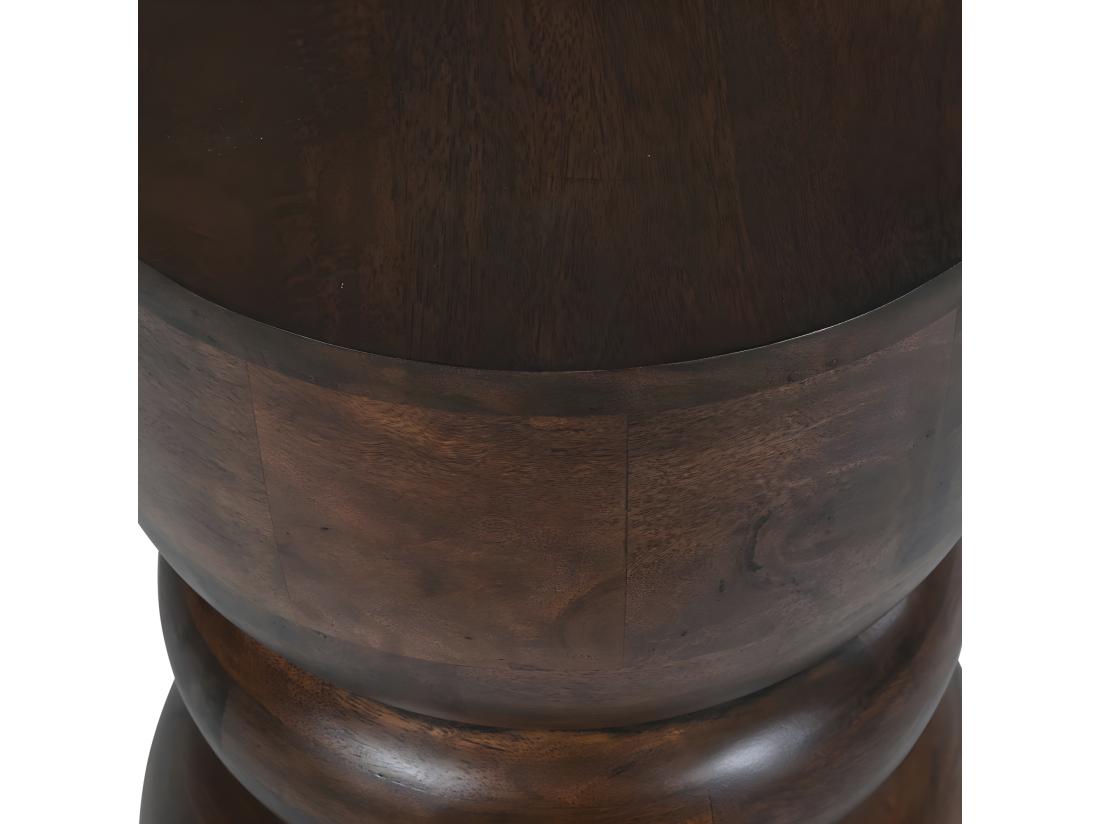 Vente Unique Pulau - Table D'appoint En Bois Massif ø33 5cm - Bois Foncé
