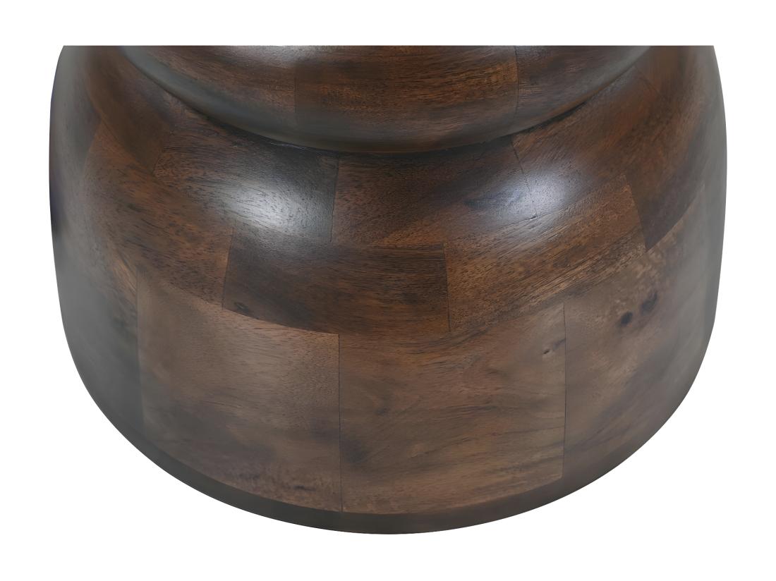 Vente Unique Pulau - Table D'appoint En Bois Massif ø33 5cm - Bois Foncé