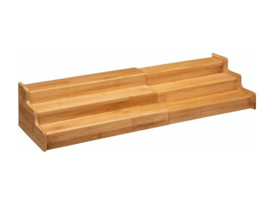 Vente Unique Rack à épices Extensible 3 étages En Bambou - Beige - L 32 5 Cm