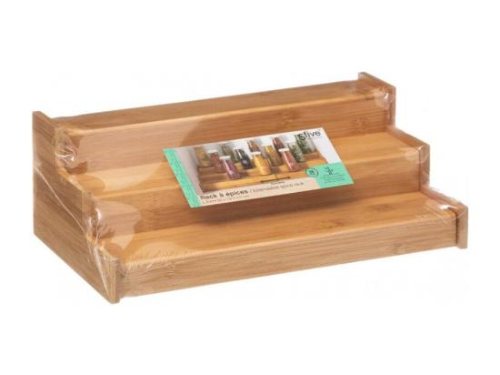 Vente Unique Rack à épices Extensible 3 étages En Bambou - Beige - L 32 5 Cm