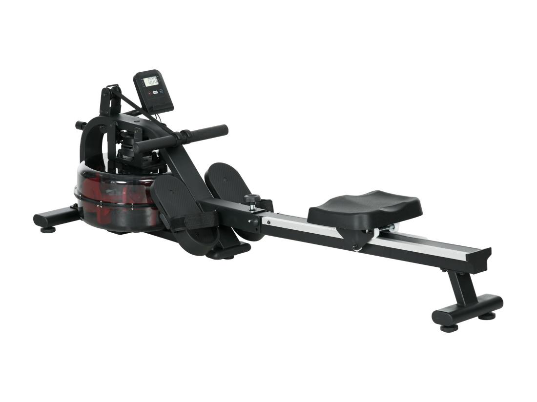 Vente Unique Rameur à Eau Rameur Pliable 6 Niveaux De Résistance écran LCD Multifonction Noir