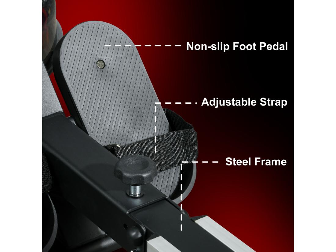 vente unique Rameur à eau rameur pliable 6 niveaux de résistance écran LCD multifonction noir