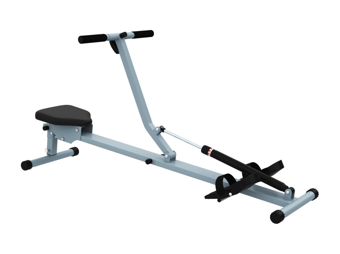 Vente Unique Rameur D'appartement Appareil De Fitness Et Musculation Cardio Training écran LCD Multifonction Acier Gris Et Noir