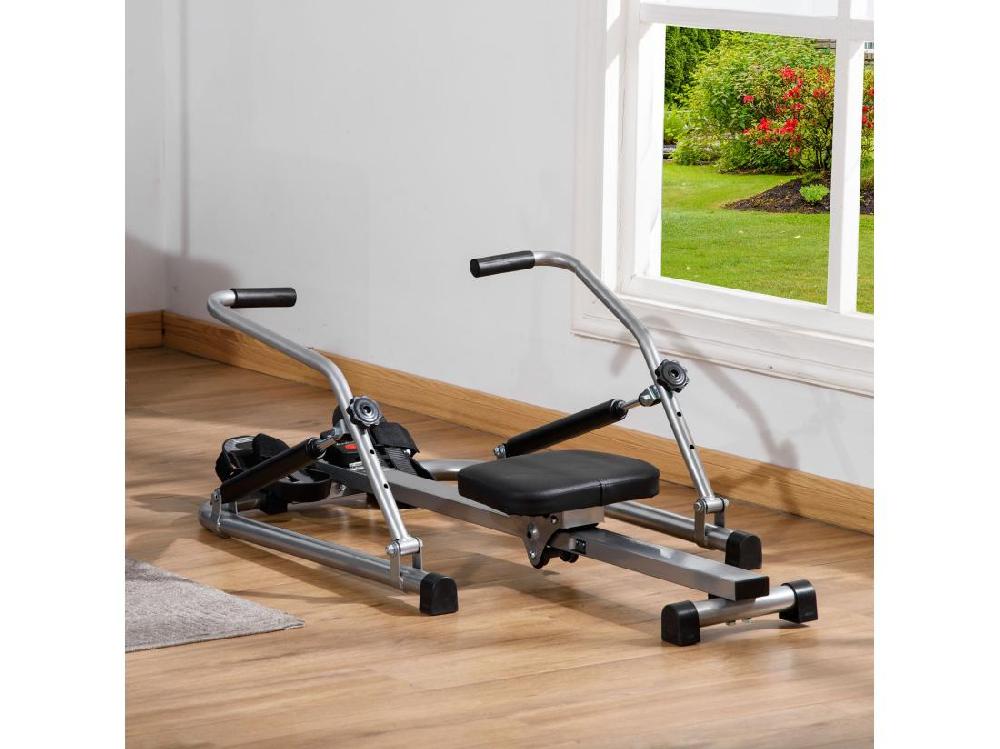 Vente Unique Rameur D'appartement Pliable - 3 Niveaux De Résistance écran LCD Multifonction - Acier ABS Noir Gris