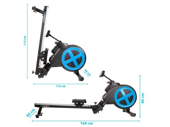 Vente Unique Rameur D'appartement Pliable ROWER ULTRA Résistance Magnétique Réglable 8 Niveaux Roue D'inertie 2 Kg