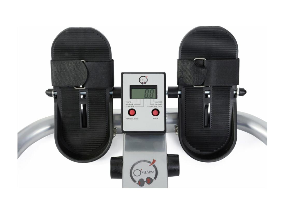 Vente Unique Rameur D'appartement Scandinave - O'fitness - Compteur 5 Fonctions - En Acier