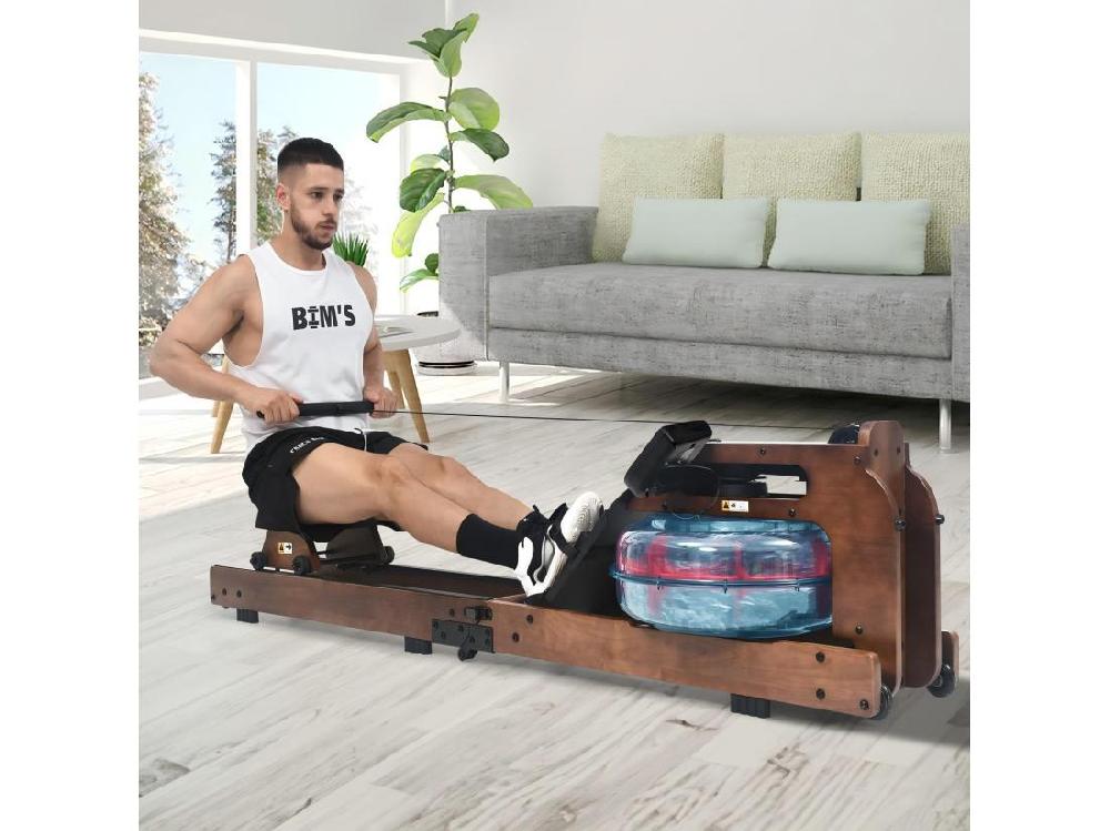 vente unique Rameur pliable en bois avec APP résistance à l'eau double glissière silencieux et lisse charge max 150kg 210x52x51cm