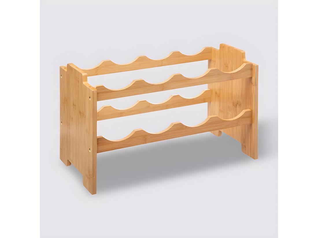 Vente Unique Range Bouteilles En Bambou Capacité 8 Bouteilles Rack Superposable