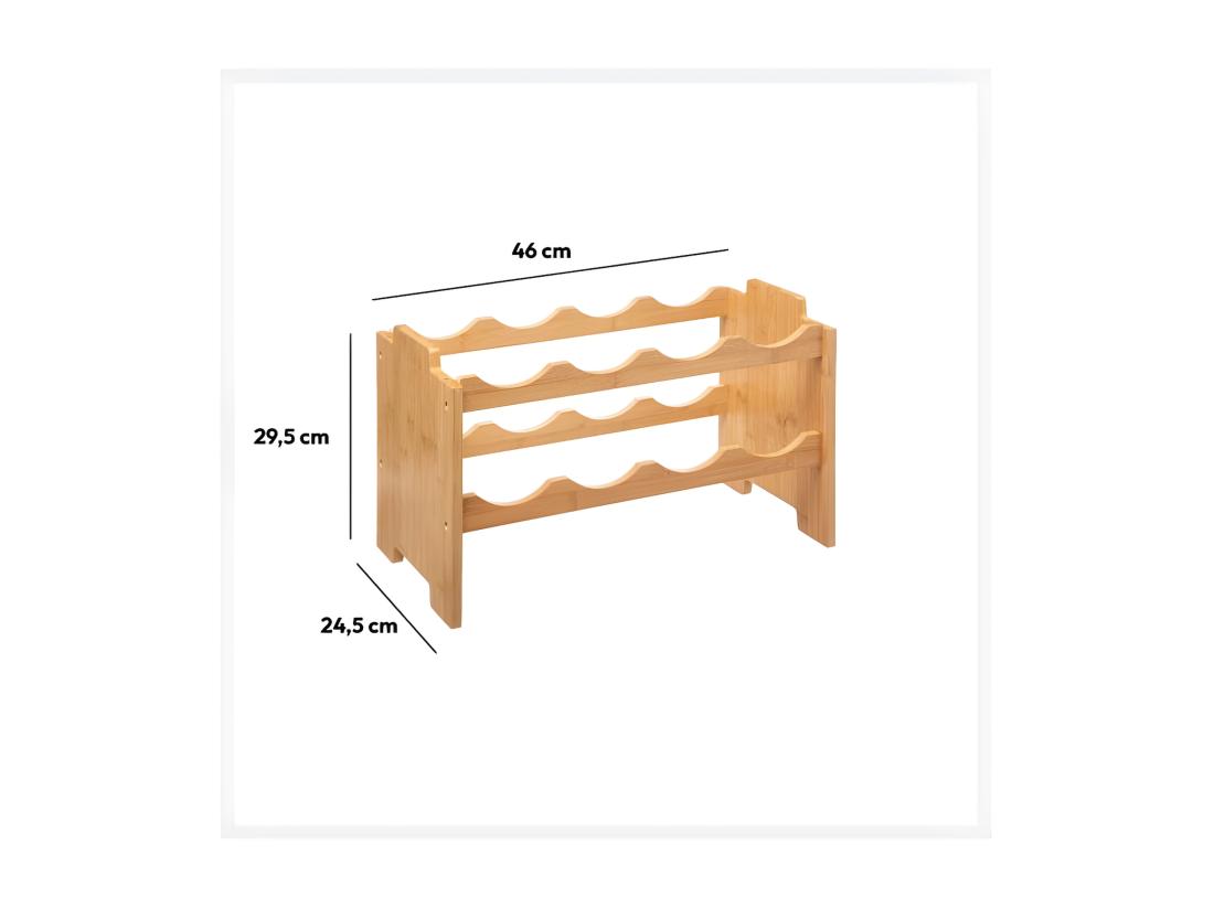 Vente Unique Range Bouteilles En Bambou Capacité 8 Bouteilles Rack Superposable