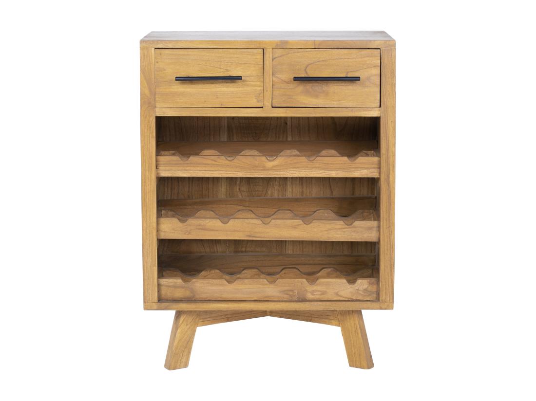 Vente Unique Range Bouteilles Vintage En Bois De Mindi - 15 Bouteilles - L. 60 X P. 35 X H. 80 Cm - AVEIRO