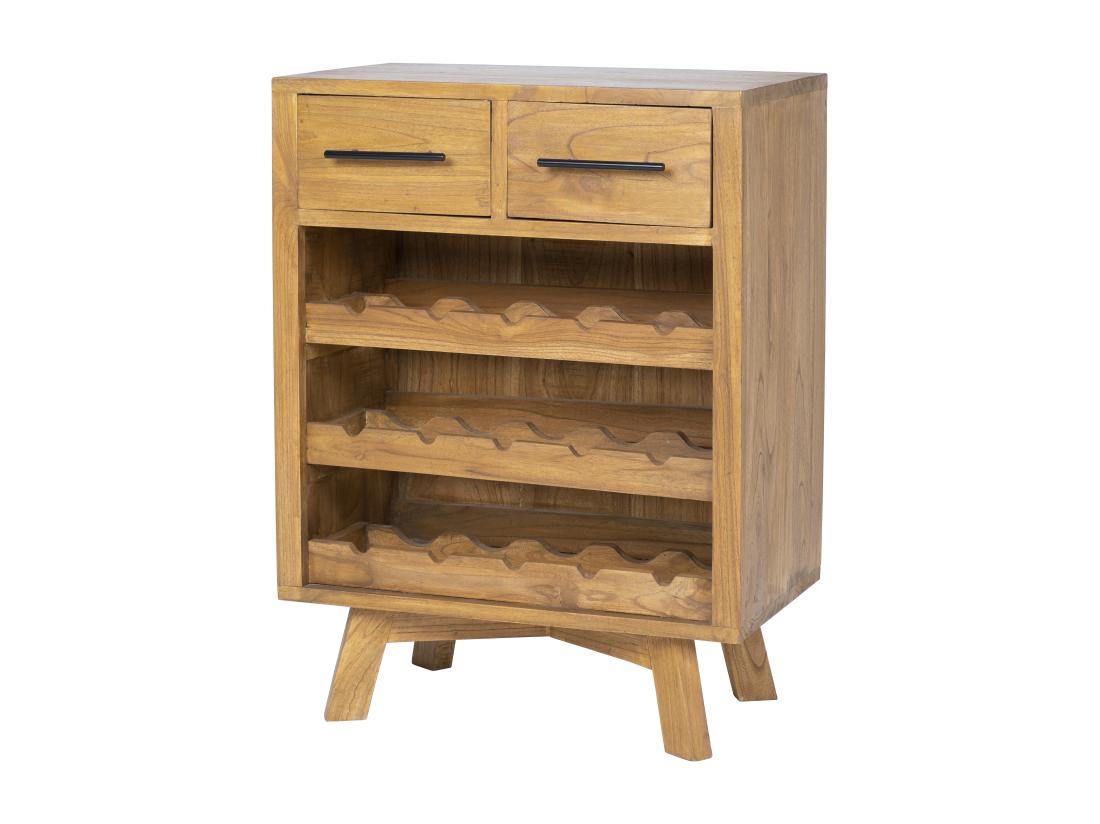 Vente Unique Range Bouteilles Vintage En Bois De Mindi - 15 Bouteilles - L. 60 X P. 35 X H. 80 Cm - AVEIRO