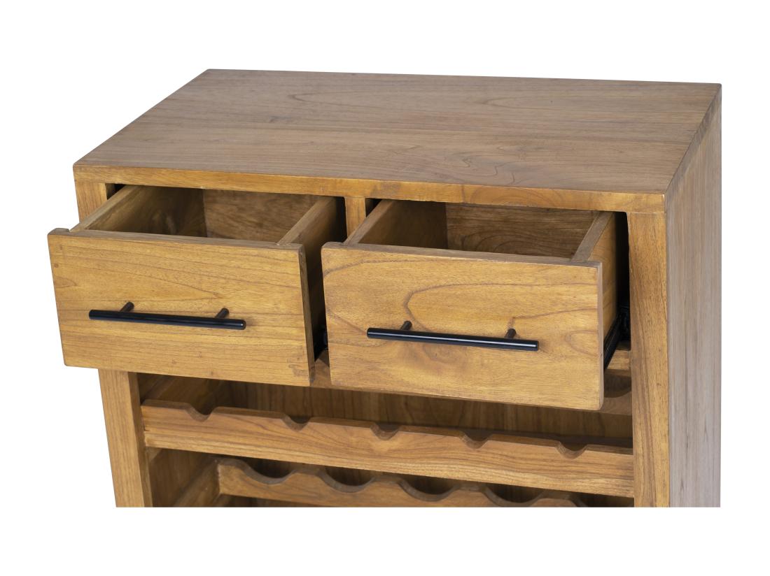 Vente Unique Range Bouteilles Vintage En Bois De Mindi - 15 Bouteilles - L. 60 X P. 35 X H. 80 Cm - AVEIRO