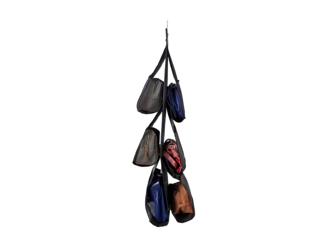 Vente Unique Rangement à Suspendre "6 Sacs à Main" 83cm Noir