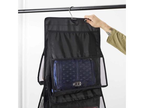Vente Unique Rangement à Suspendre "6 Sacs à Main" 83cm Noir