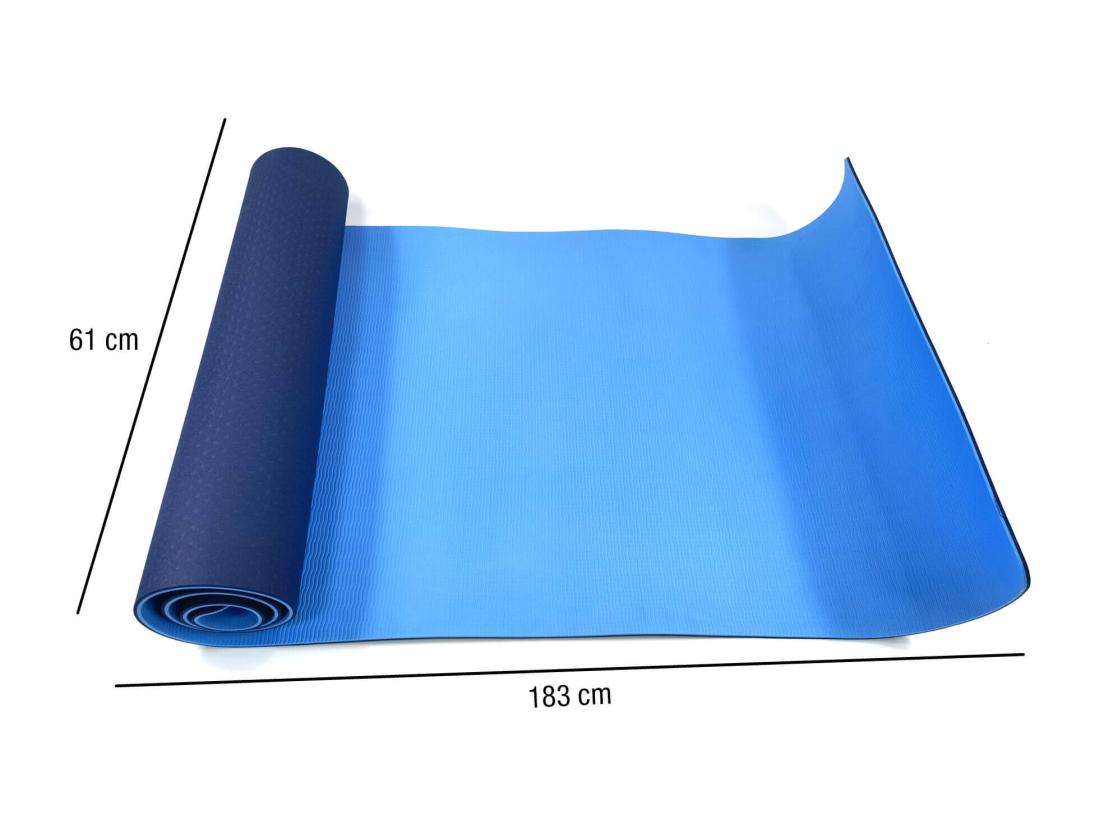 Vente Unique Rebecca Mobili Tapis Fitness Antidérapant Tpe Bleu Clair Bleu-Fonçé 0 6x183x61