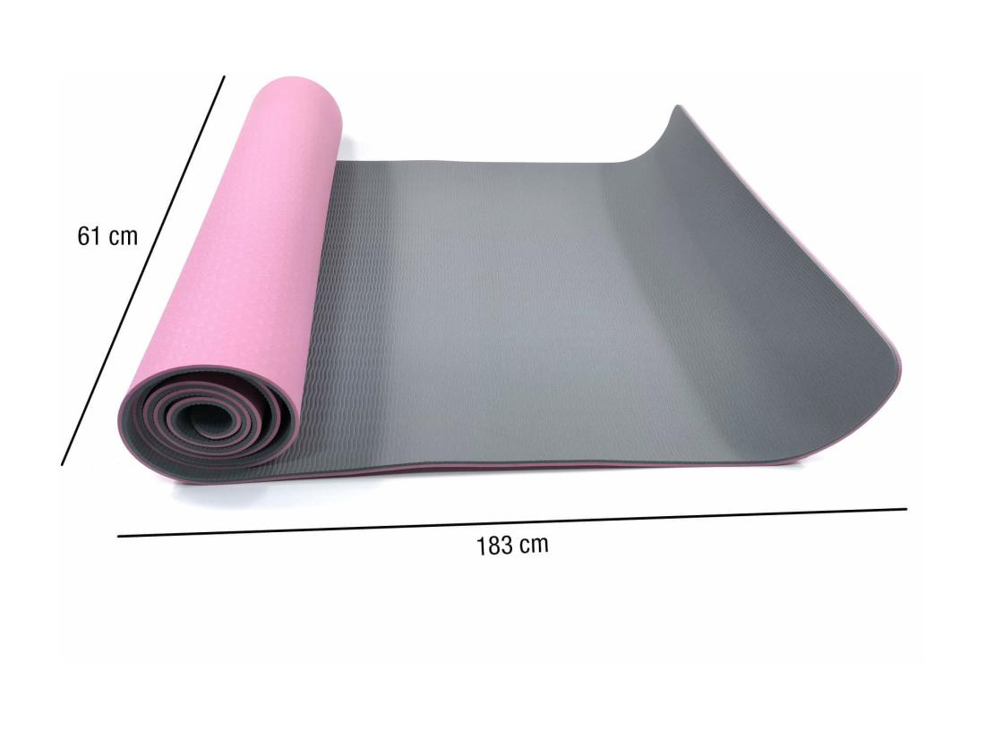 Vente Unique Rebecca Mobili Tapis Yoga Tapis Salle De Sport Tpe Rose Gris 0 6x183x61