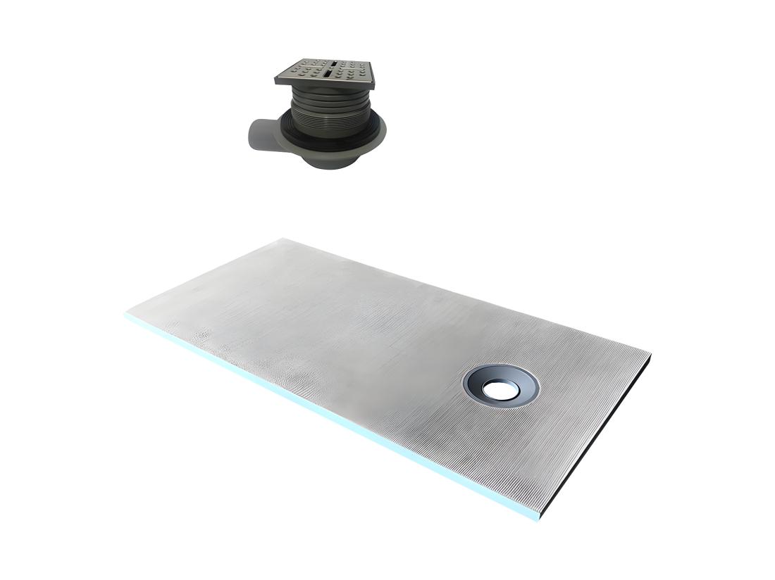 Vente Unique Receveur à Carreler En Polystyrène Extrudé Re-découplable Avec Siphon - 180 X 90 X 4 Cm - DELOS