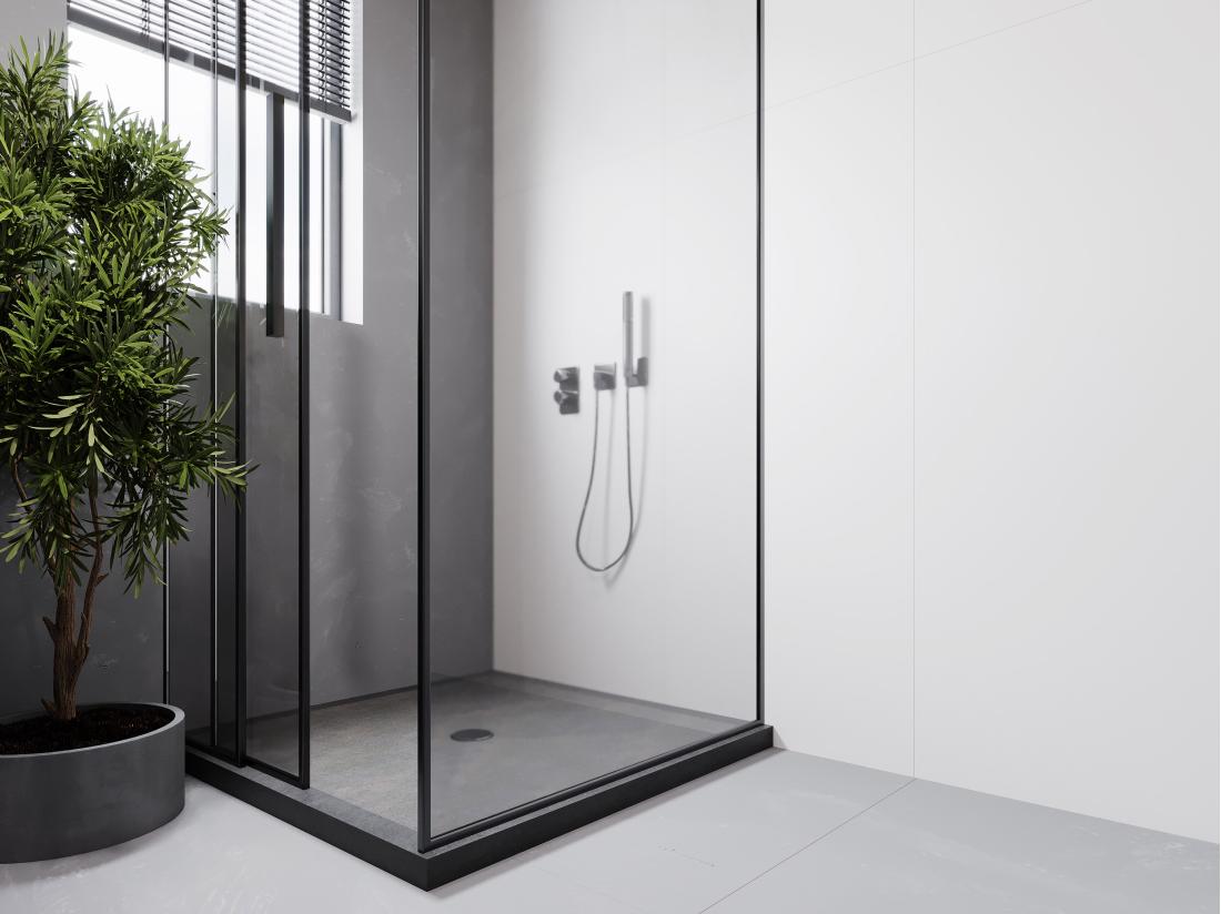 vente unique Receveur à poser en béton - L90 x l90 x H4 cm - ZAMZOR