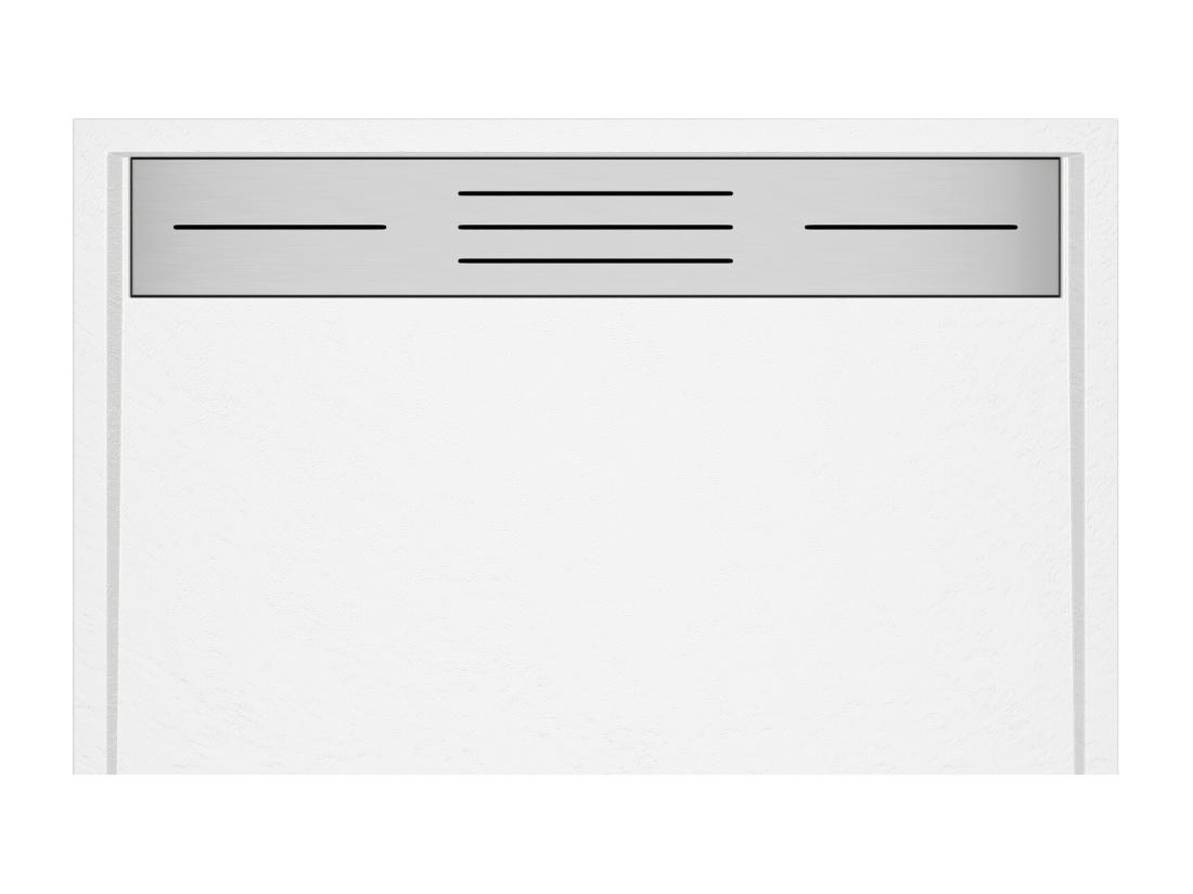 Vente Unique Receveur Extra-plat à Poser Ou à Encastrer Découpable En Résine SMC Avec Siphon - Blanc - 160 X 90 Cm - LYROSA