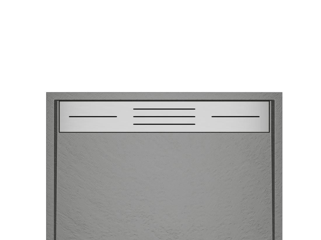 Vente Unique Receveur Extra-plat à Poser Ou à Encastrer Découpable En Résine SMC Avec Siphon - Gris - 120 X 80 Cm - LYROSA