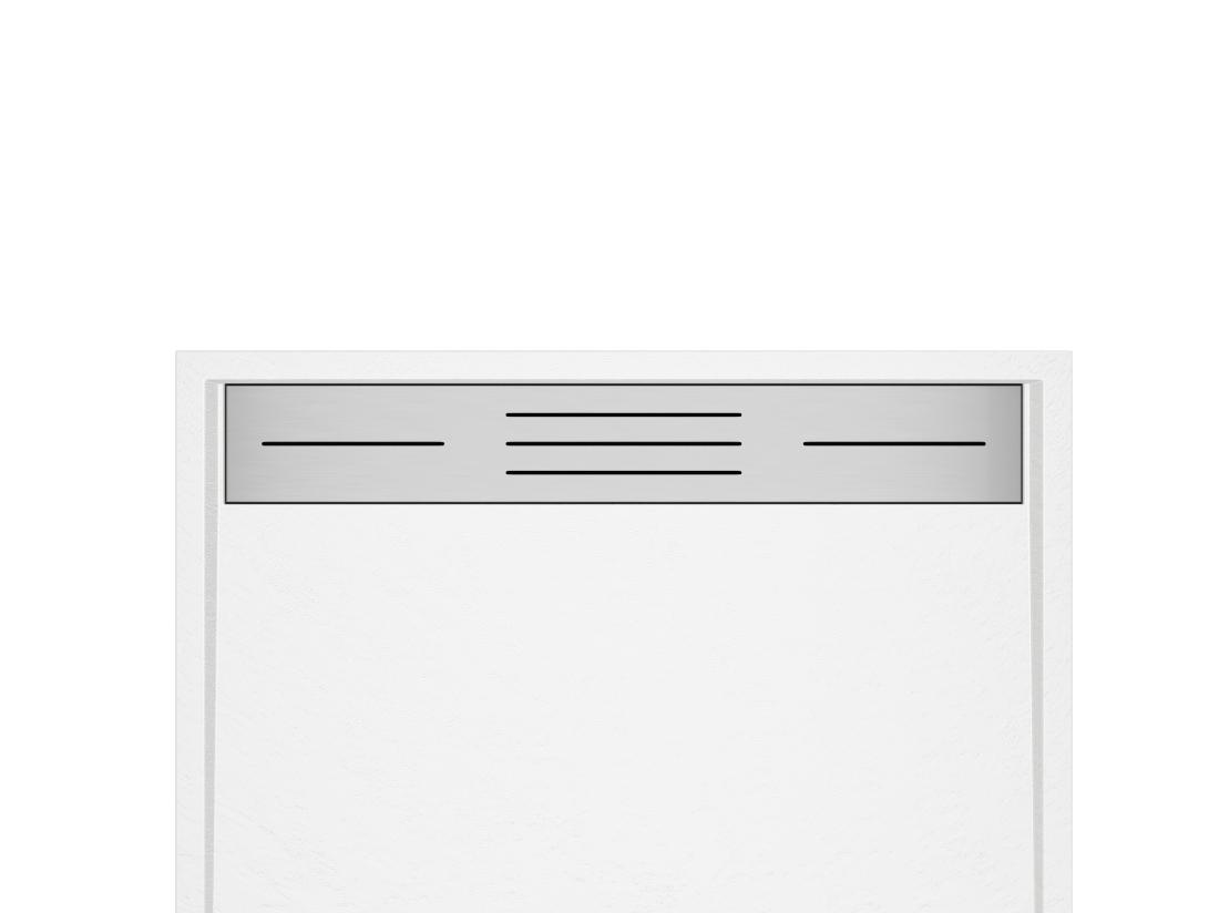 Vente Unique Receveur Extra-plat à Poser Ou à Encastrer Découpable En Résine SMC - Blanc - 140 X 80 Cm - LYROSA