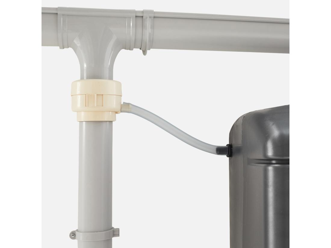 Vente Unique Récupérateur D'eau Mural Chastang 300L Anthracite Avec Kit Raccord Chéneau Inclus