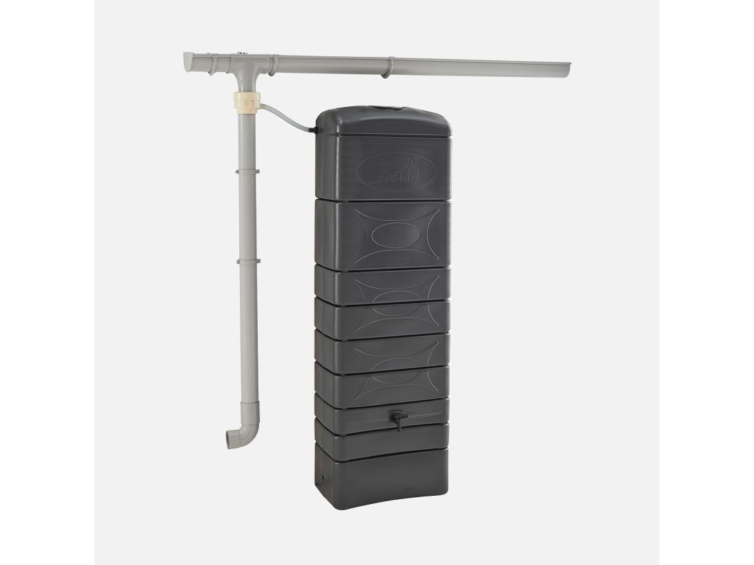 vente unique Récupérateur d'eau mural Chastang 300L Anthracite avec kit raccord chéneau inclus