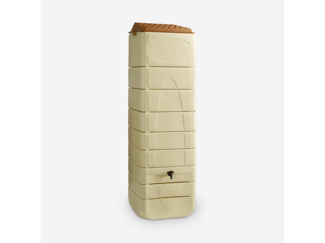 Vente Unique Récupérateur D'eau Mural Naussac 650L Beige Avec Kit Raccord Chéneau Inclus