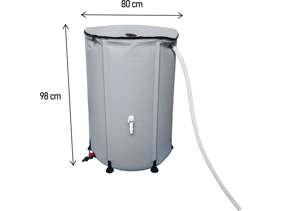 Vente Unique Récupérateur D'eau Souple En PVC 500 L - Gris