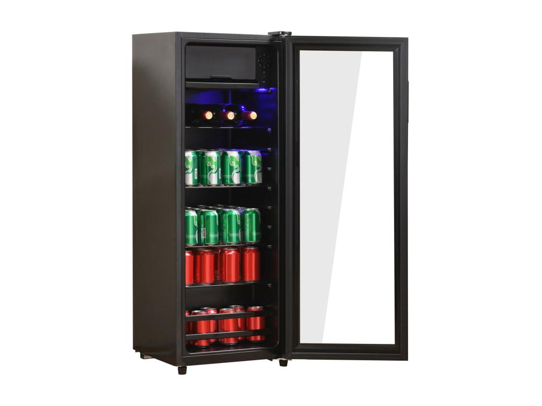 vente unique Réfrigérateur 128L avec 3 étagères réglables et porte en verre -10°C à 10°C 90 kWh/an efficacité énergétique F 40x41x109.5cm