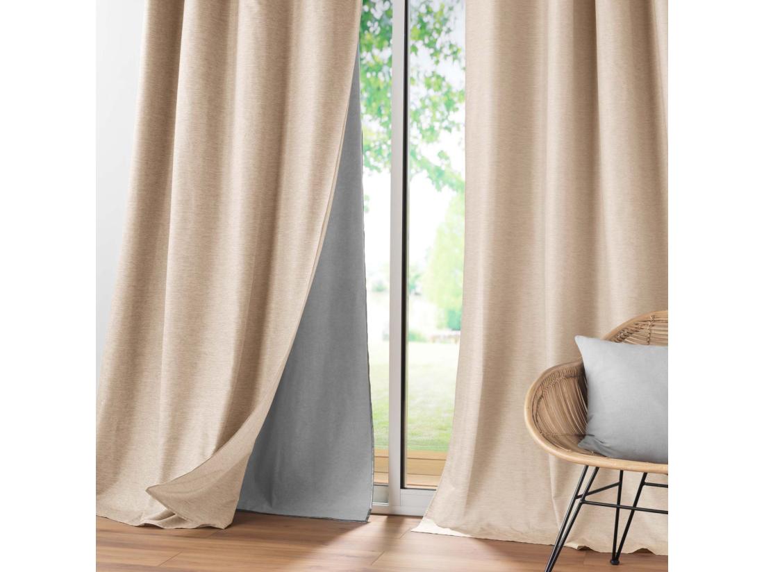 Vente Unique Rideau Occultant Thermique "Coverline" 140x260cm Beige